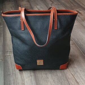 Dooney & Bourke Black and Brown Leather Shoulder Bag